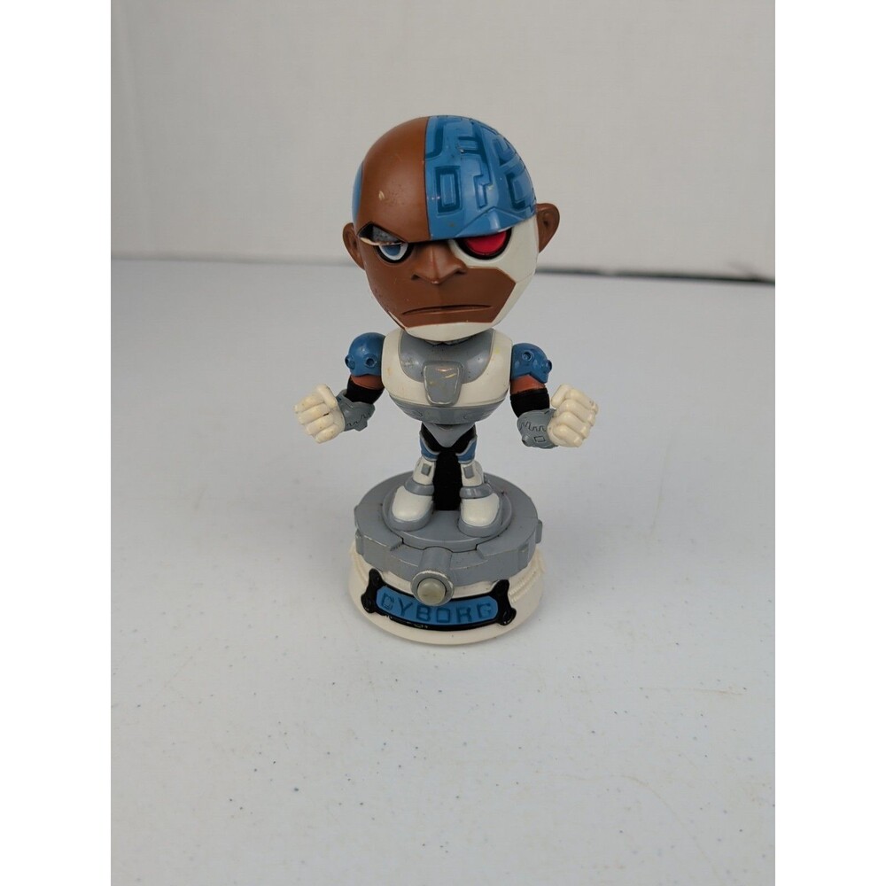 Teen Titans Go! Cyborg Bobblehead Figure 2004 Bandai Sounds Works 5.5"